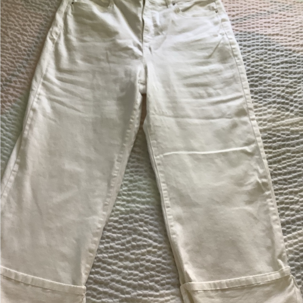 Cropped White Denim Jeans